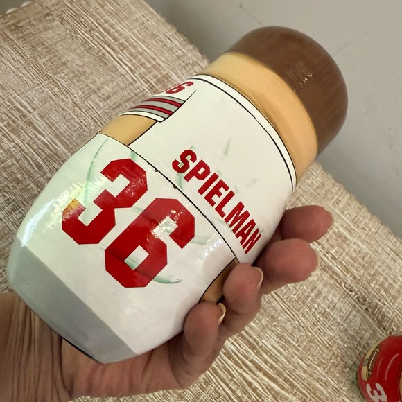 Ohio State Buckeyes Chris Spielman Red and White Nesting Dolls, Set of 3 - Picture 4 of 11